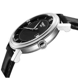 Tissot T Classic Bridgeport Black Dial Black Leather Strap Watch For Men - T097.410.16.058.00