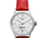 Tissot Chemin Des Tourelles Automatic Mother of Pearl Dial Red Strap Watch For Women - T099.207.16.118.00