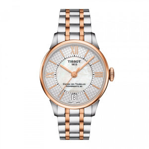Tissot Chemin Des Tourelles Powermatic 80 Helvetic Price Lady Silver Dial Two Tone Steel Strap Watch For Women - T099.207.22.118.01