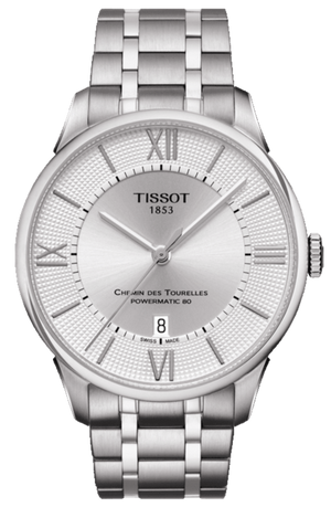 Tissot Chemin Des Tourelles Powermatic 80 Silver Dial Silver Steel Strap Watch For Men - T099.407.11.038.00