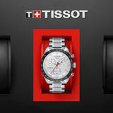 Tissot T Sport PRS 516 Chronograph White Dial Silver Steel Strap Watch For Men - T100.417.11.031.00