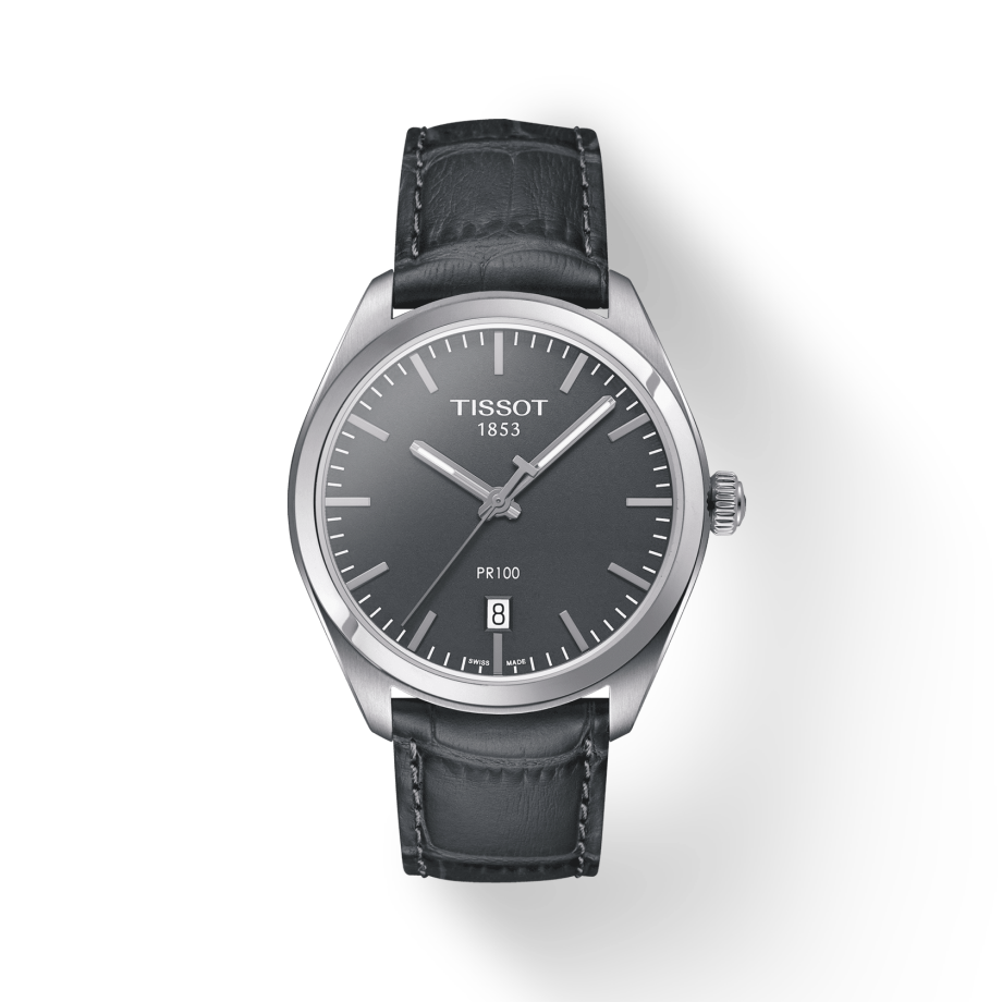 Tissot PR 100 Quartz Leather Strap Watch For Men - T101.410.16.441.00