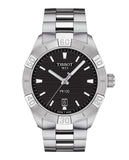 Tissot PR 100 Sport Quartz Black Dial Silver Steel Strap Watch For Men - T101.610.11.051.00