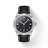 Tissot PR 100 Sport Quartz Black Dial Black Leather Strap Watch For Men - T101.610.16.051.00