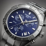 Tissot PR 100 Sport Quartz Chronograph Blue Dial Silver Steel Strap Watch For Men - T101.617.11.041.00