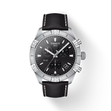 Tissot PR 100 Sport Quartz Chronograph Black Dial Black Leather Strap Watch For Men - T101.617.16.051.00