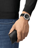 Gucci GG2570 Black Dial Black Leather Strap Watch For Men - YA142206