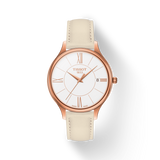 Tissot T Lady Bella Ora Round White Dial Beige Leather Strap Watch For Women - T103.210.36.018.00