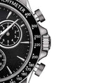 Tissot V8 Quartz Chronograph Black Dial Silver Steel Strap Watch For Men - T106.417.11.051.00