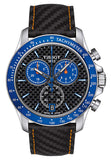 Tissot V8 Alpine Carbon Chronograph Black Dial Black Leather Strap Watch For Men - T106.417.16.201.00