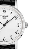 Tissot Everytime Small White Dial Black Leather Strap Watch For Women - T109.210.16.032.00