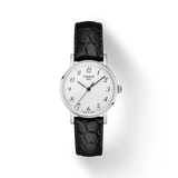 Tissot Everytime Small White Dial Black Leather Strap Watch For Women - T109.210.16.032.00