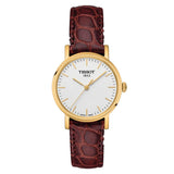 Tissot Everytime Desire Small White Dial Maroon Leather Strap Watch For Women - T109.210.36.031.00