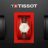 Tissot Everytime Desire Small White Dial Maroon Leather Strap Watch For Women - T109.210.36.031.00