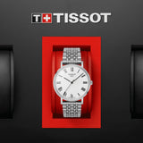 Tissot T Classic Everytime White Dial Silver Mesh Bracelet Watch For Men - T109.410.11.033.00