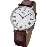 Tissot T Classic Everytime White Dial Brown Leather Strap Watch For Men - T109.410.16.033.00