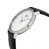 Tissot T Classic Everytime Large White Dial Black Leather Strap Watch For Men - T109.610.16.031.00