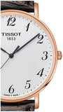 Tissot T Classic Everytime White Dial Black Leather Strap Watch For Men - T109.610.36.032.00