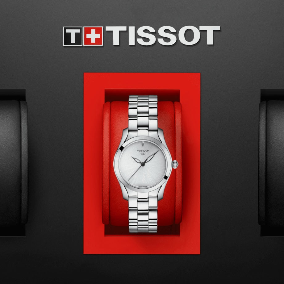 Tissot T Wave Silver Dial Silver Steel Strap Watch For Women - T112.210.11.031.00