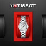 Tissot T Wave Diamonds White Dial Silver Steel Strap Watch For Women - T112.210.11.036.00