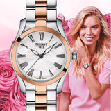 Tissot T Wave Mother of Pearl Dial Two Tone Steel Strap Watch For Women - T112.210.22.113.01