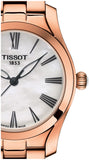 Tissot T Wave Mother of Pearl Dial Rose Gold Steel Strap Watch For Women - T112.210.33.113.00