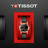 Tissot T Wave Black Dial Black Leather Strap Watch For Women - T112.210.36.051.00