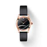 Tissot T Wave Black Dial Black Leather Strap Watch For Women - T112.210.36.051.00