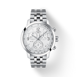 Tissot PRC 200 Chronograph Quartz Silver Dial Silver Steel Strap Watch For Men - T055.417.11.037.00