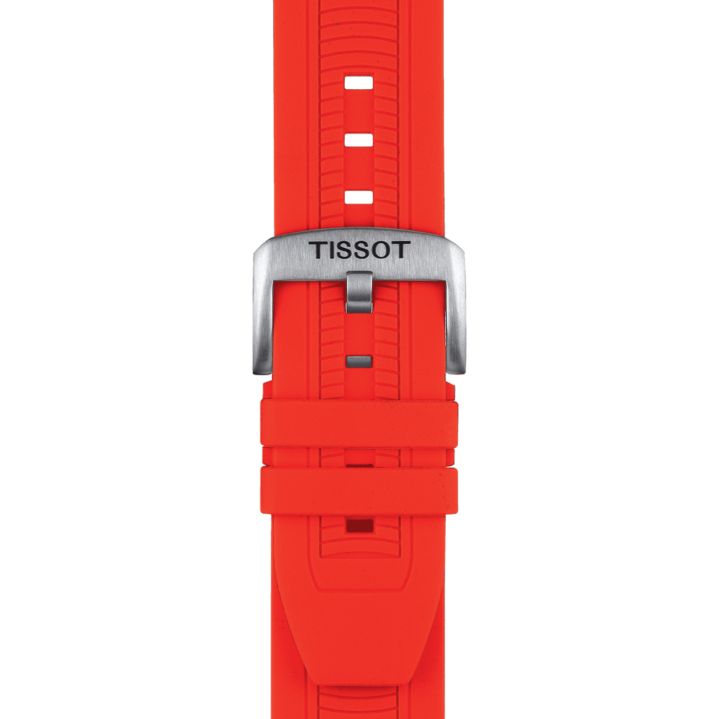 Tissot T Race Chronograph Black Dial Red Silicone Strap Watch For Men - T115.417.27.051.00
