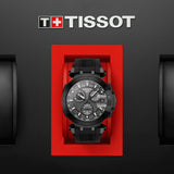 Tissot T Race Chronograph Anthracite Black Dial Black Silicone Strap Watch For Men - T115.417.37.061.03