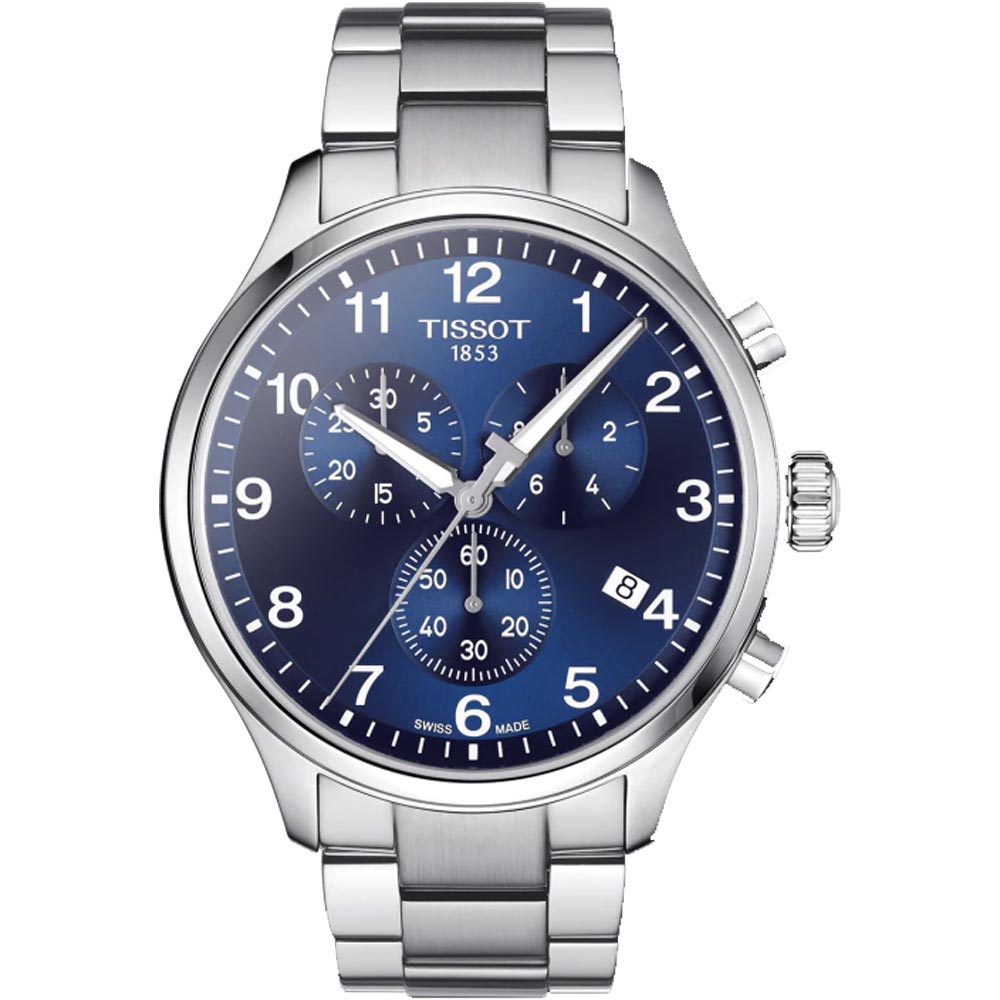 Tissot T Sport Chrono XL Silver Blue Watch For Classic Steel Men Strap Dial