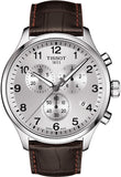 Tissot Chrono XL Silver Dial Brown Leather Strap Watch For Men - T116.617.16.037.00