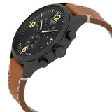 Tissot T Sport Chrono XL Black Dial Brown Leather Strap Watch For Men - T116.617.36.057.00