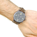 Tissot T Sport Chrono XL Green Dial Brown Leather Strap Watch For Men - T116.617.36.097.00