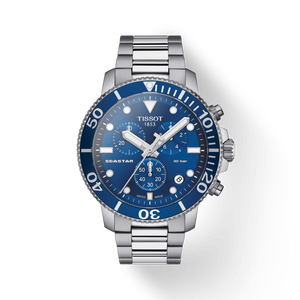 Tissot Seastar 1000 Chronograph Blue Dial Silver Steel Strap Watch For Men - T120.417.11.041.00
