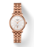 Tissot T Classic Carson Premium White Dial Rose Gold Steel Strap Watch for Women - T122.207.33.031.00