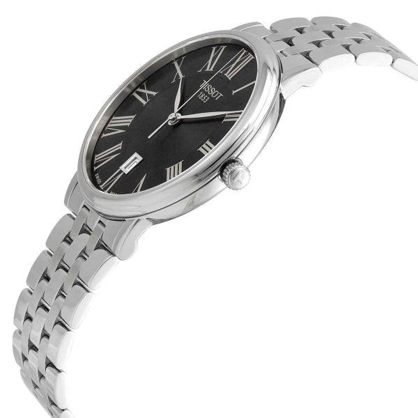 Tissot Carson Silver Stainless Steel Black Dial Premium Watch For Men - T122.410.11.053.00