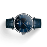 Tissot Carson Premium Powermatic 80 Automatic Blue Dial Blue Leather Strap Watch For Men - T122.407.16.043.00