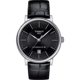 Tissot Carson Premium Powermatic 80 Black Dial Black Leather Strap Watch For Men - T122.407.16.051.00