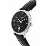 Tissot Carson Premium Powermatic 80 Black Dial Black Leather Strap Watch For Men - T122.407.16.051.00