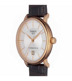 Tissot Carson Premium Powermatic 80 White Dial Brown Leather Strap Watch For Men - T122.407.36.031.00