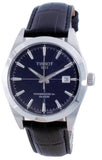 Tissot Gentleman Powermatic 80 Silicium Blue Dial Black Leather Strap Watch For Men - T127.407.16.041.01