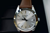 Tissot Gentleman Silver Dial Brown Leather Strap Watch For Men - T127.410.16.031.00