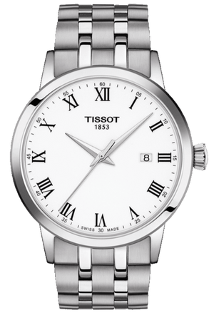 Tissot T Classic Dream White Dial Silver Steel Strap Watch For Men - T129.410.11.013.00