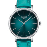 Tissot Everytime Lady Green Dial Green Leather Strap Watch for Women - T143.210.17.091.00