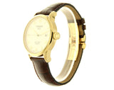 Tissot T Classic Le Locle Automatic Gold Dial Maroon Leather Strap Watch For Men - T41.5.413.73