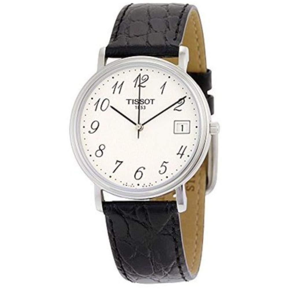 Tissot T Classic Desire White Dial Black Leather Strap Watch For Men - T52.1.421.12
