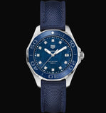 Tag Heuer Aquaracer Quartz Mother of Pearl Blue Dial Blue NATO Strap Watch for Women - WAY131L.FT6091