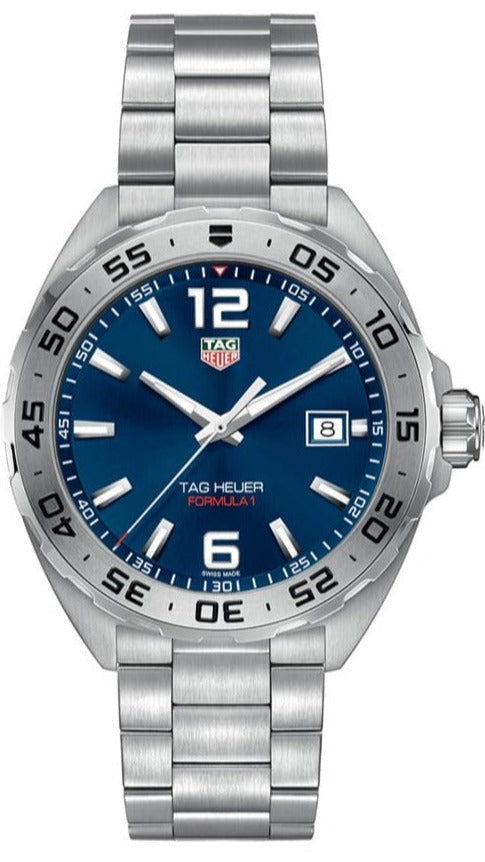 Tag Heuer Formula 1 Blue Dial Silver Steel Strap Watch for Men - WAZ1118.BA0875